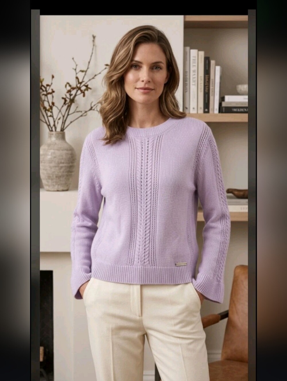 NWT Joie Pullover Sweater Jumper S Cable Knit Slight Bell Sleeve Accessible Luxu